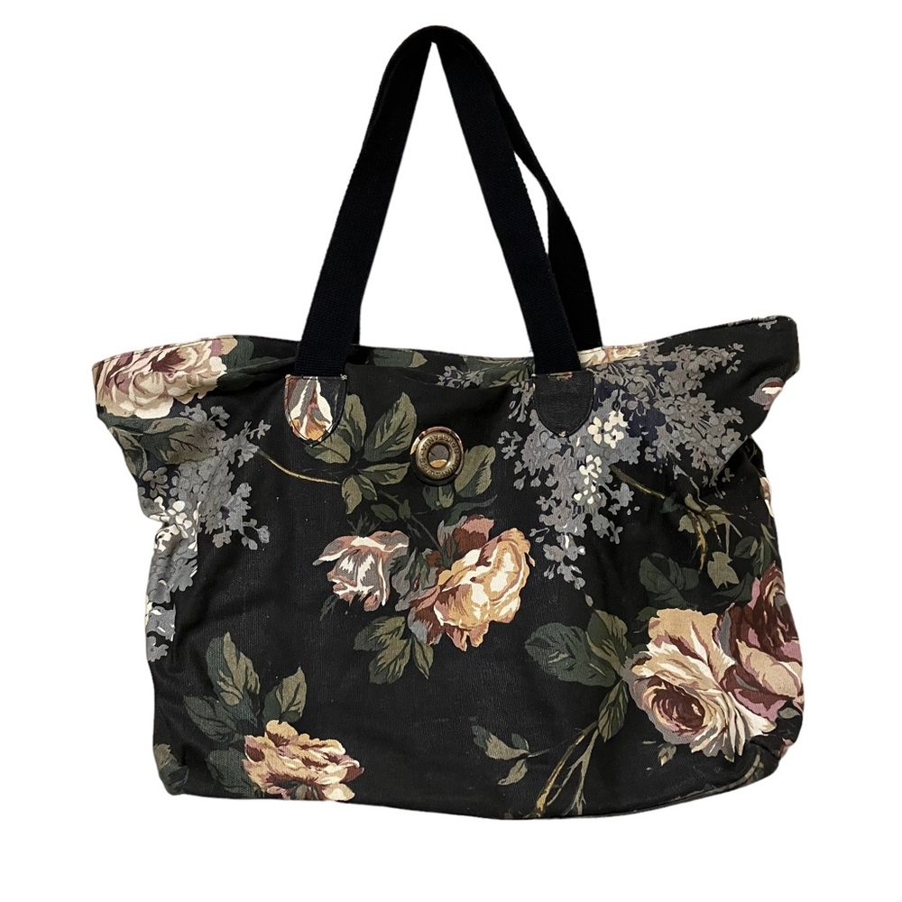 Vintage Brittania Floral Canvas Tote Bag